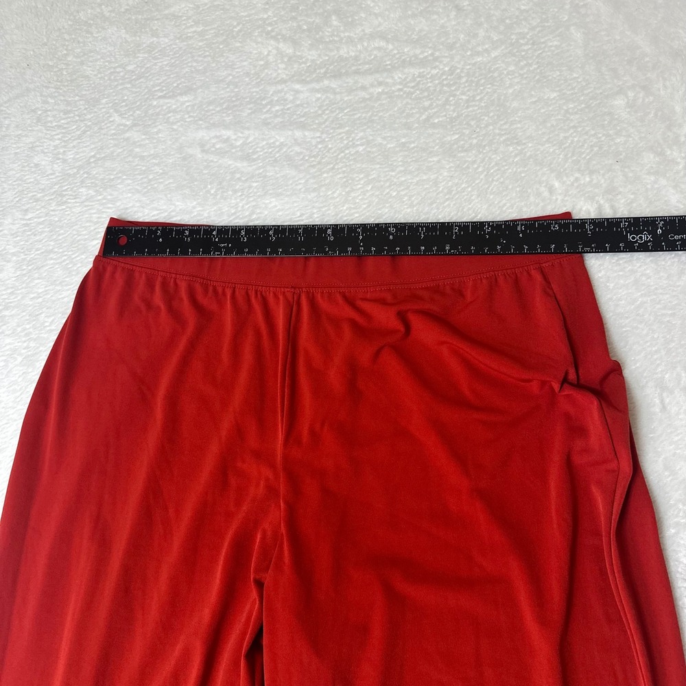 Susan Graver Liquid Knit Red Pull-On Straight Leg Pants Size M Travel Workwear - Picture 5 of 8